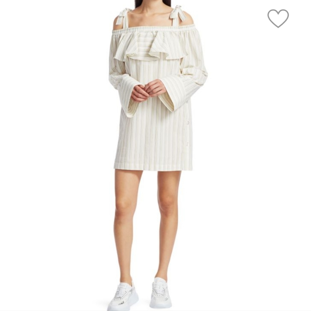 BAUM UND PFERDGARTEN Dance Arina Stripe Cold-Shoulder Shift Dress